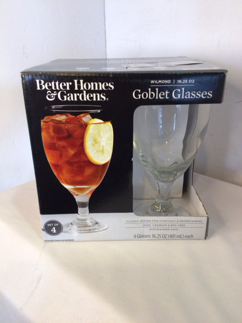 Better Homes Goblet Clear Glass Set of 4 Glasses