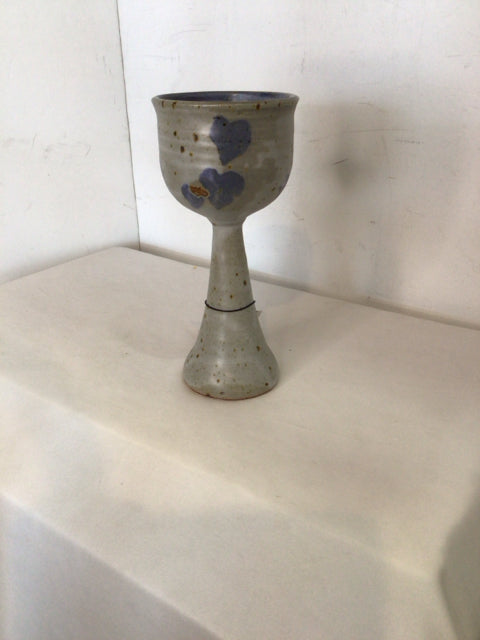 Blue/Gray Stoneware Goblet