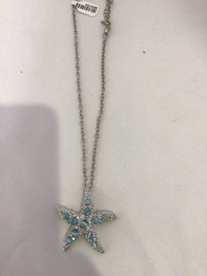 Silver/Aqua Star Necklace