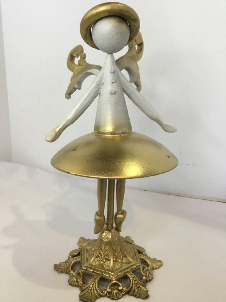 Gold/White Wood Angel Holiday Item