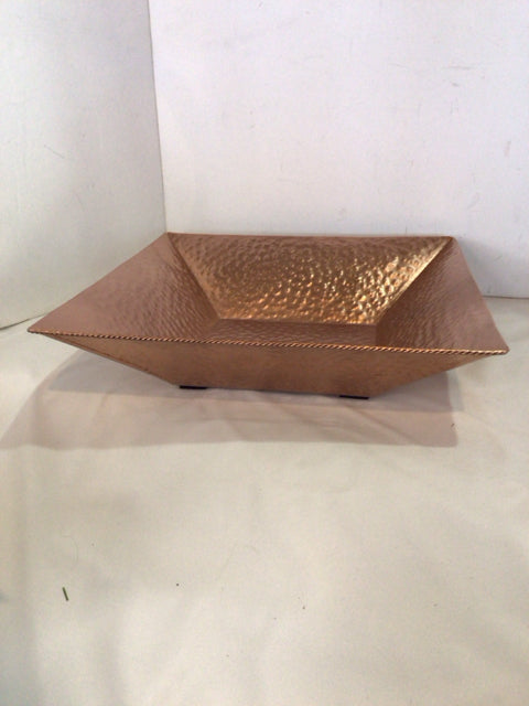 Copper Hammered Square Bowl