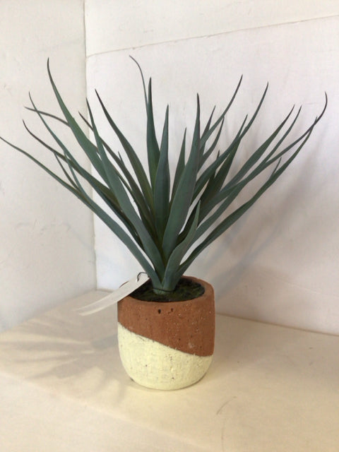 Green Plastic Aloe Faux Plant