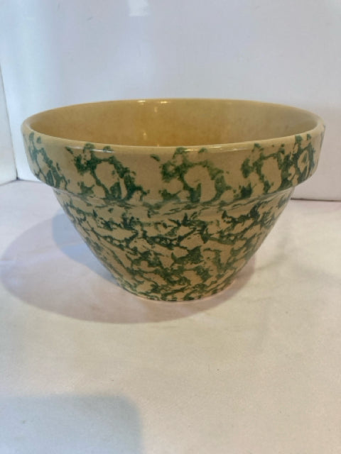 Roseville Green Pottery Sponge Painted Bowl