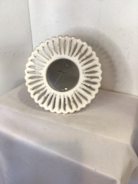 Table Top White Wood Mirror