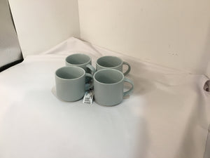 Pottery Barn Gray Stoneware Set of 4 Mug Set