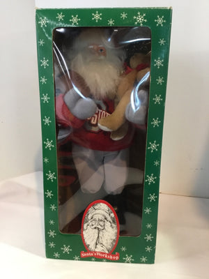 Figure Red/white Cloth Santa Ohio State Holiday Item