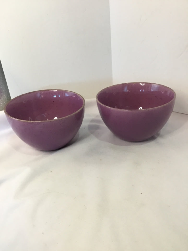 Pair Purple Glass Bowl Set