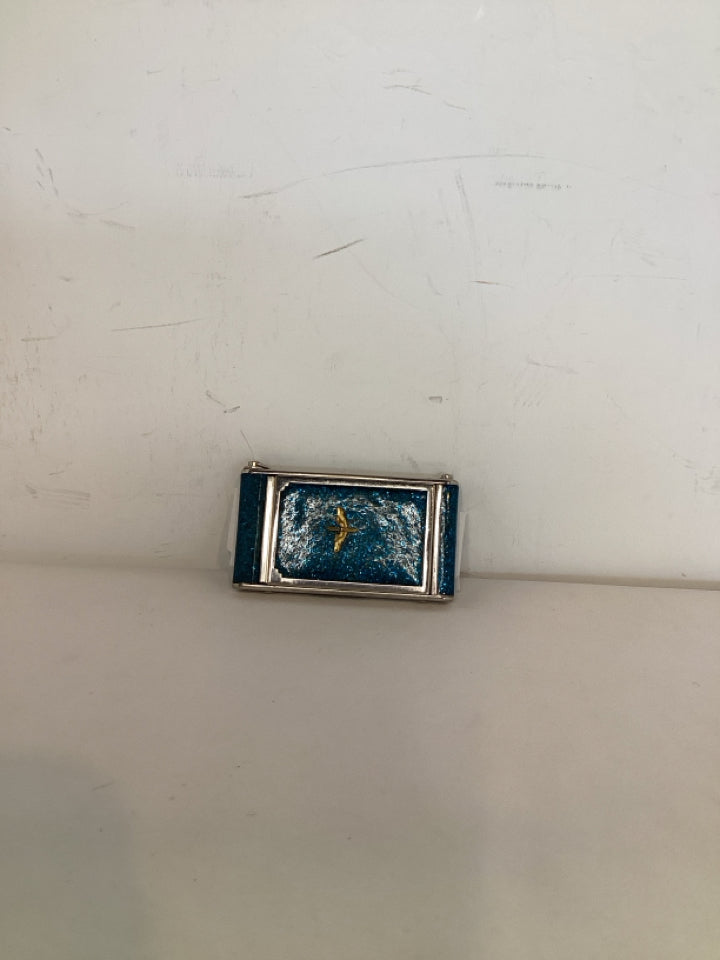 Vintage Metal Turquoise Compact
