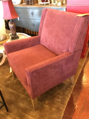 Upholstered Chenille Red Chair