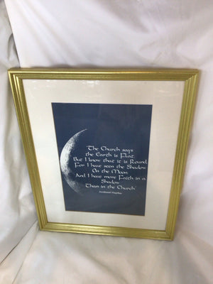 Blue/White Moon Words Framed Art