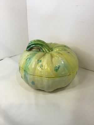 Yellow/Green Ceramic Pumpkin Tureen