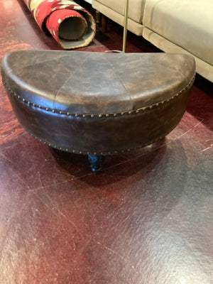 Faux Leather Brown Ottoman
