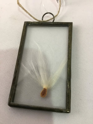 White Glass Feather Sun Catcher