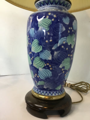 Frederick Cooper Blue/Aqua Ceramic Leaves Lamp