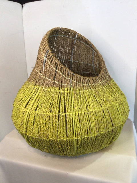 Tan/Green Seagrass Basket