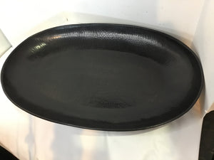 Pottery Barn Oblong Black Metal Hammered Tray