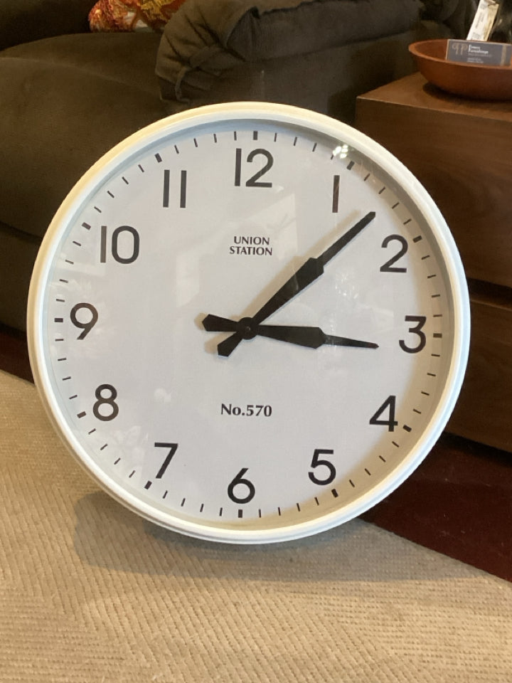 Pottery Barn Kids White Metal Clock