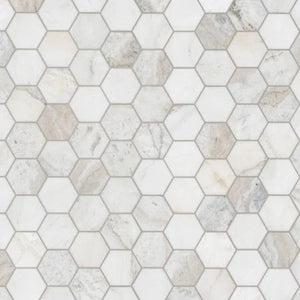 Gray/White Ceramic Set of 10 Tile