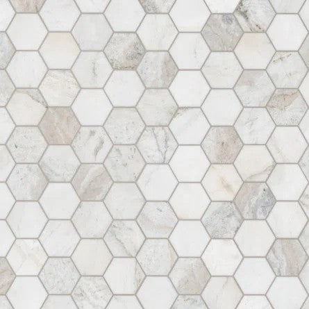 Gray/White Ceramic Set of 10 Tile