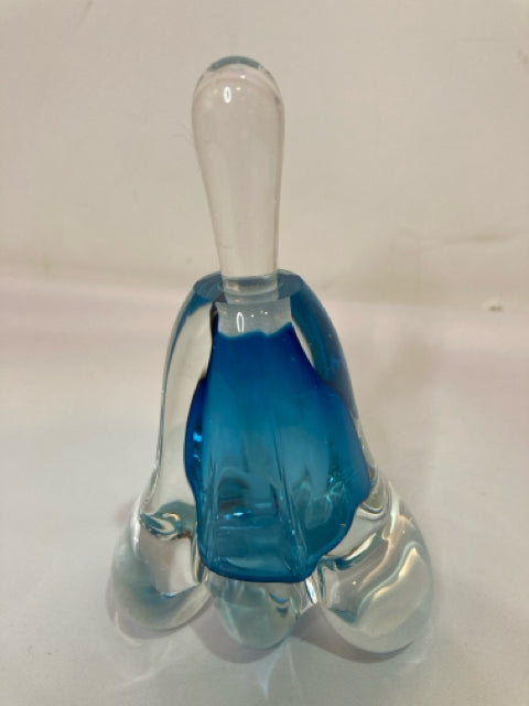 Perfume Blue/Clear Glass Bottle