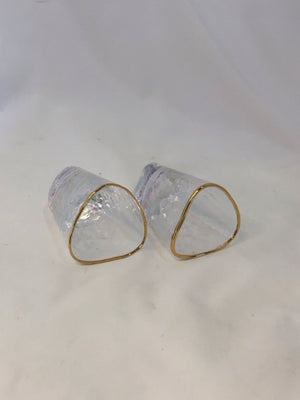 Anthropologie Shot glass Gold Trim Glass Pair Glasses