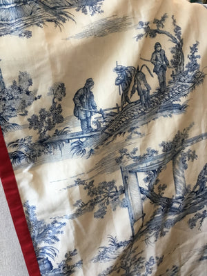 2 Panels Red/White/Blue Polyester Harvest Draperies/Curtains