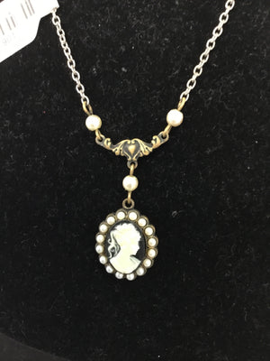 Gray Cameo Necklace