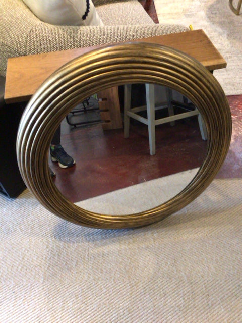 Gold Plastic Round Mirror