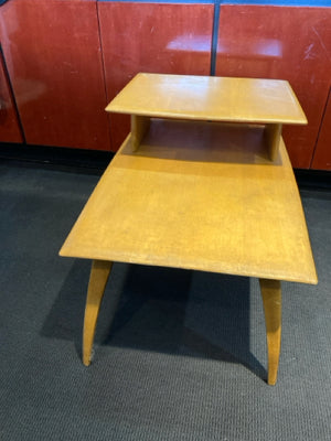 Heywood Wakefield End Wood Tiered Mid Century Tan Table