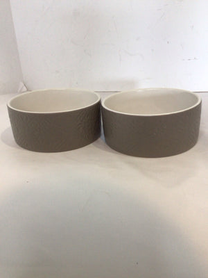 Top Paw Dog Brown Ceramic Pair Bowl Set