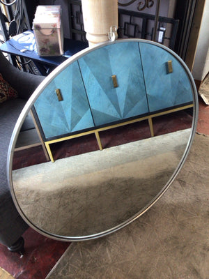 Silver Round Mirror