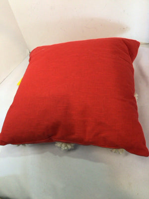 Red/white Cotton PomPoms Pillow