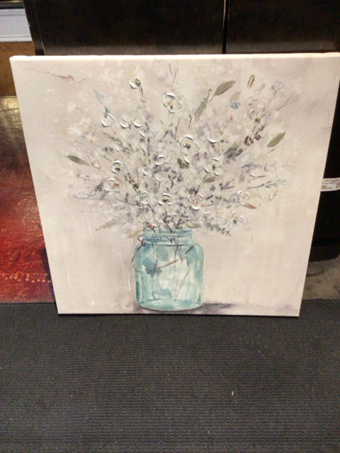 Multi-Color Flowers In Jar Stretch Canvas Art