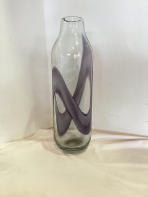 Hand Blown Purple Glass Wave Vase