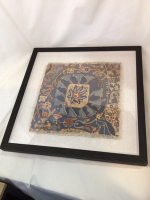 Shadow Box Blue/Cream Scarf Framed Art