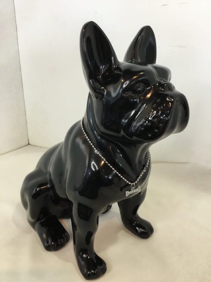Black Ceramic Dog Statue