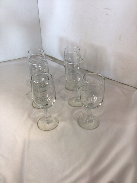 Libbey Set of 6 Clear Glass Etched Glasses