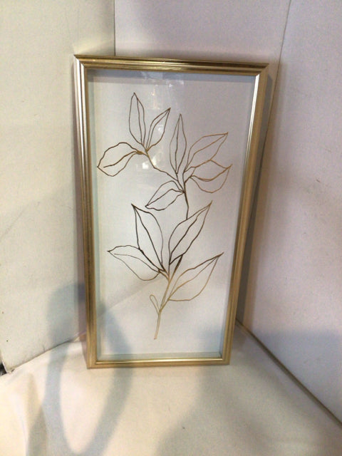 White/Gold Flower Framed Art