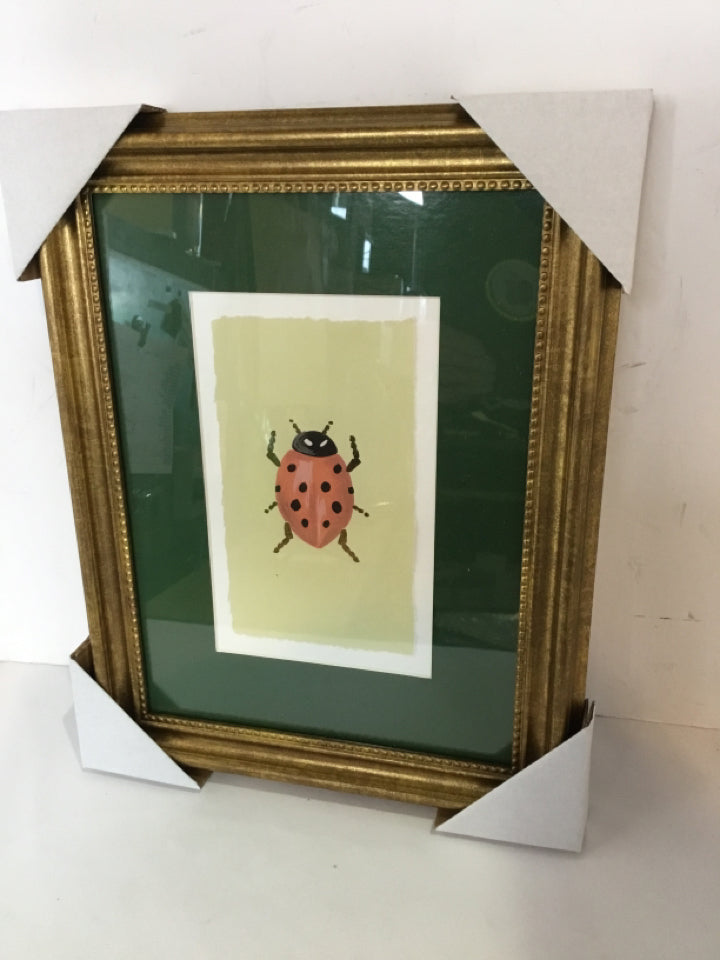 Target Green Ladybug Framed Art