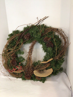 Brown/Green Grapevine Wreath