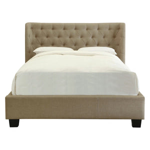King Upholstered AS IS Tan Bed 4J922VBC