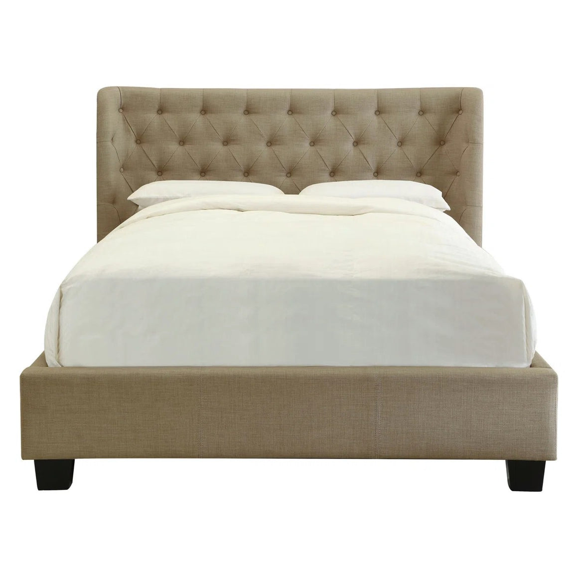 King Upholstered AS IS Tan Bed 4J922VBC