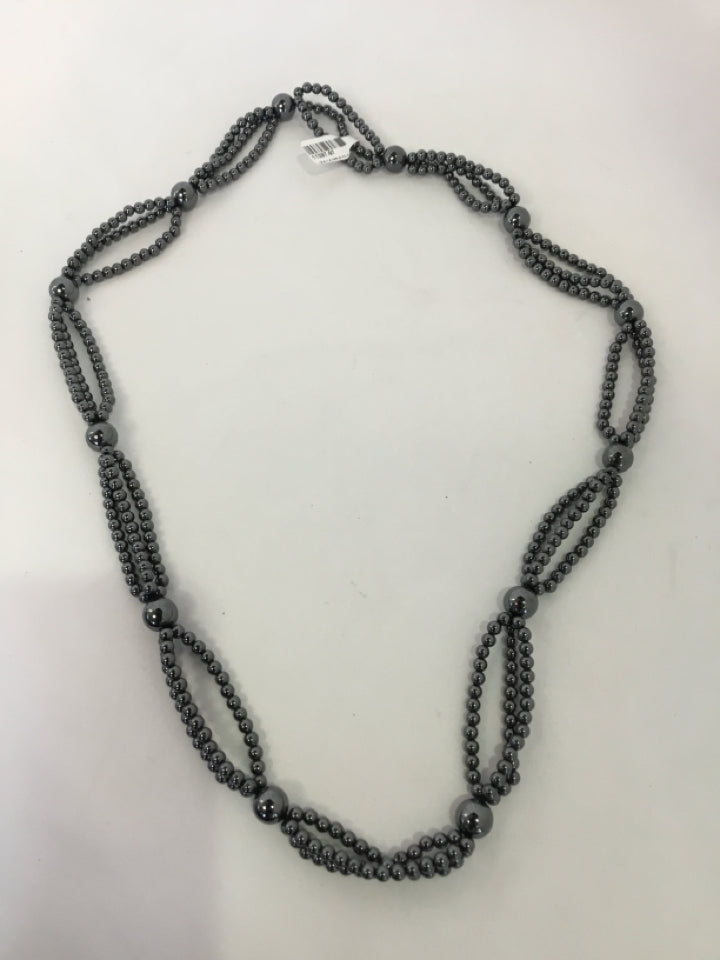 Gray Beaded Necklace