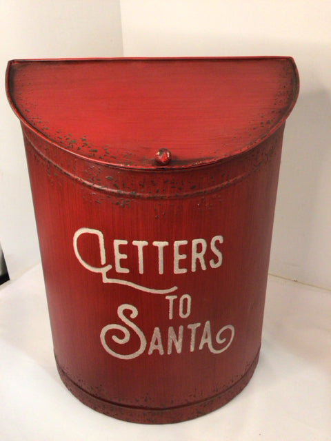 Mail Pocket Red Metal Santa Holiday Item