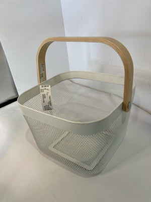 IKEA White Metal Handle Basket