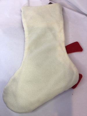 Stocking White/Red Polyester Snowman Holiday Item