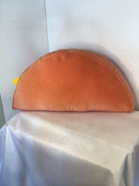 Orange Velvet 1/2 Round Pillow