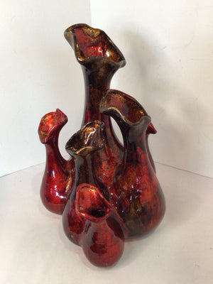 Red Ceramic Multi Vase