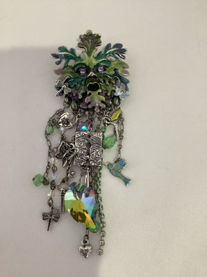 Kirk's Folly Blue/Green Face Enamel Pin