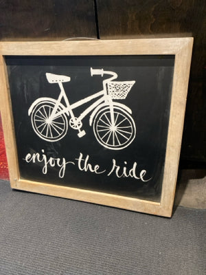 Chalkboard Black/Tan Bicycle Framed Art